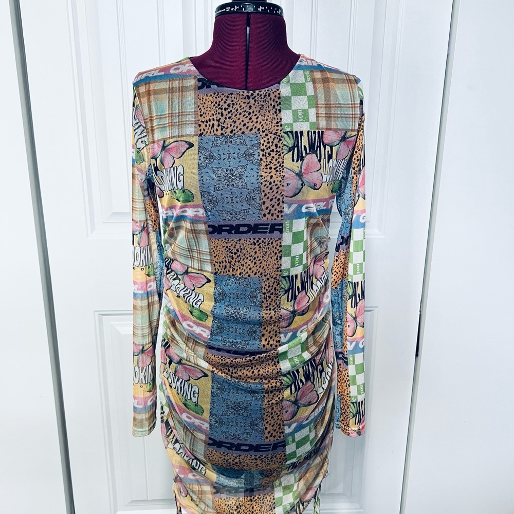 Multicolor Long Sleeve Dress Size 12